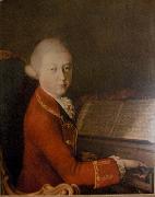 unknow artist Photograph of the portrait Wolfang Amadeus Mozart in Verona by Saverio dalla Rosa china oil painting artist